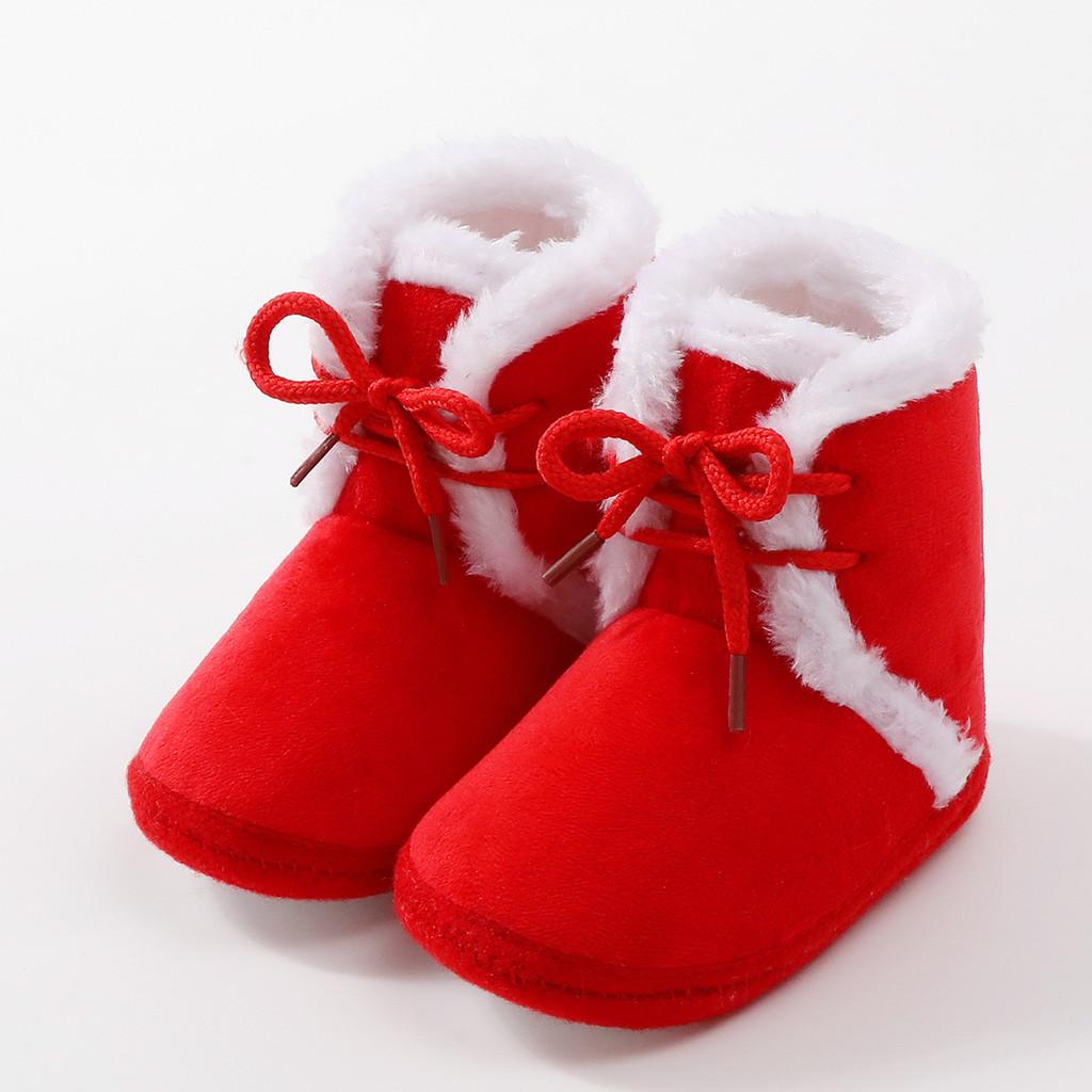 

Детская обувь Зимние ботинки Нескользящая мягкая подошва Флисовая толстая теплая подкладка Обувь для ходьбы для младенцев 0-12 месяцев Уютная мягкая обувь для малышей M size 6-12M
