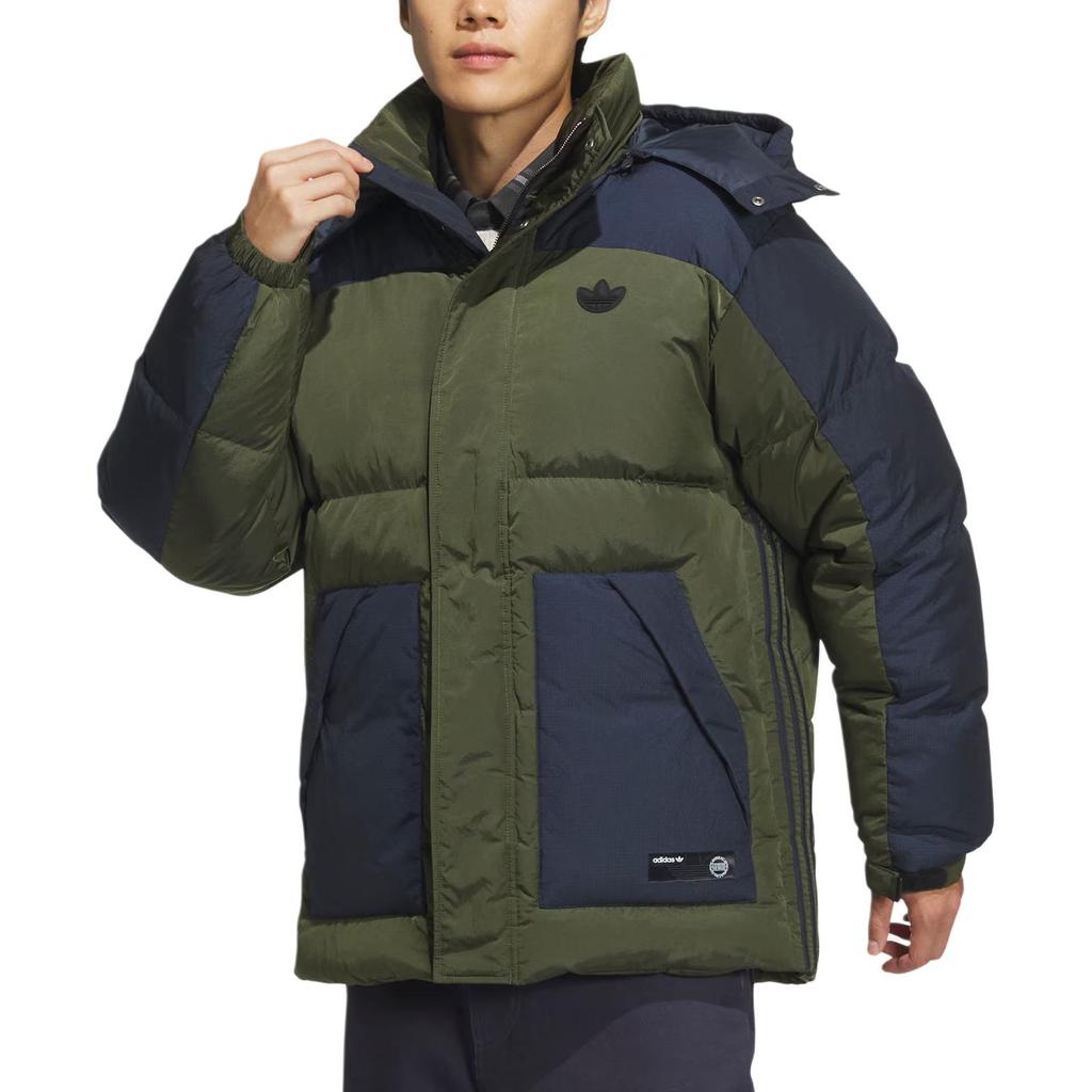 Adidas Originals Material Mix Warm Comfortable Sports Down Jacket Men Jackets Pine-Green JD3754
