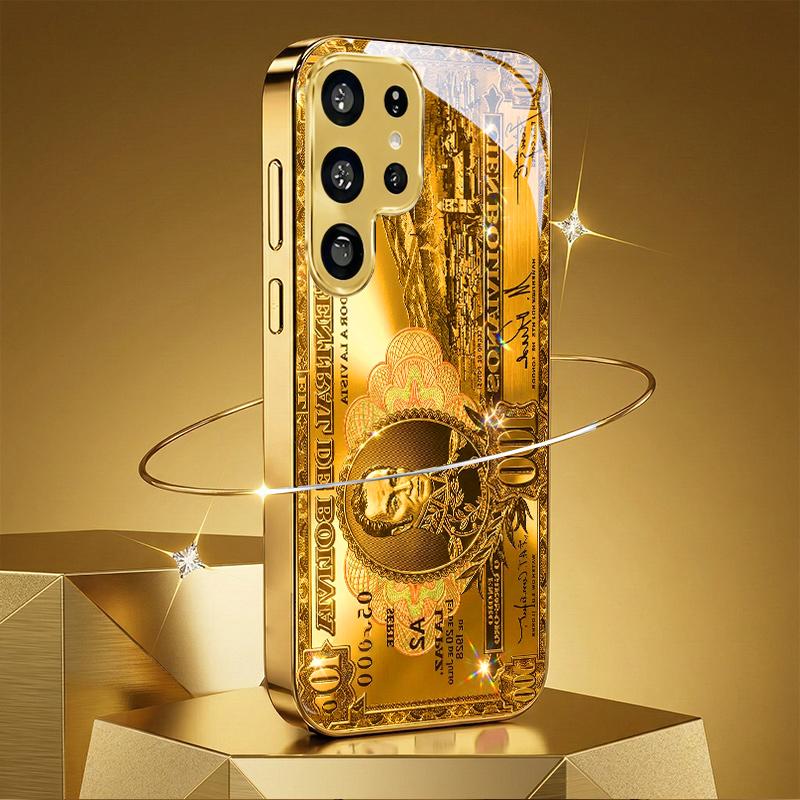 High-end Fashion Wealth Exquisite PhoneCase Glass PhoneCase for Samsung Galaxy S26 S25 S24 S23 S22 FE Ultra Plus Dropresistant