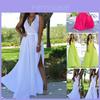 Abito Estivo Lungo Floreale Sexy da Donna con Scollo a V Bellissimo Maxi Abito da Vacanza Estiva