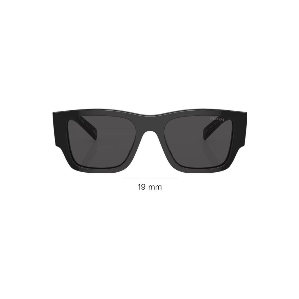 Prada Fashion High-End Triangle Logo Design Acetate Square Sunglasses Unisex Sunglasses Black PR-10ZSF-1AB5S0-55-19