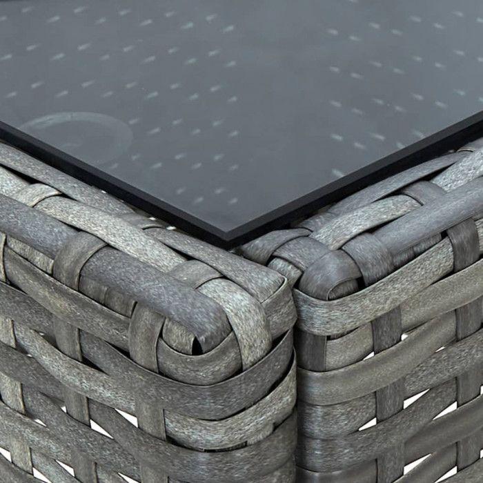 VidaXL Table de jardin Gris 40x40x45 cm Résine tressée