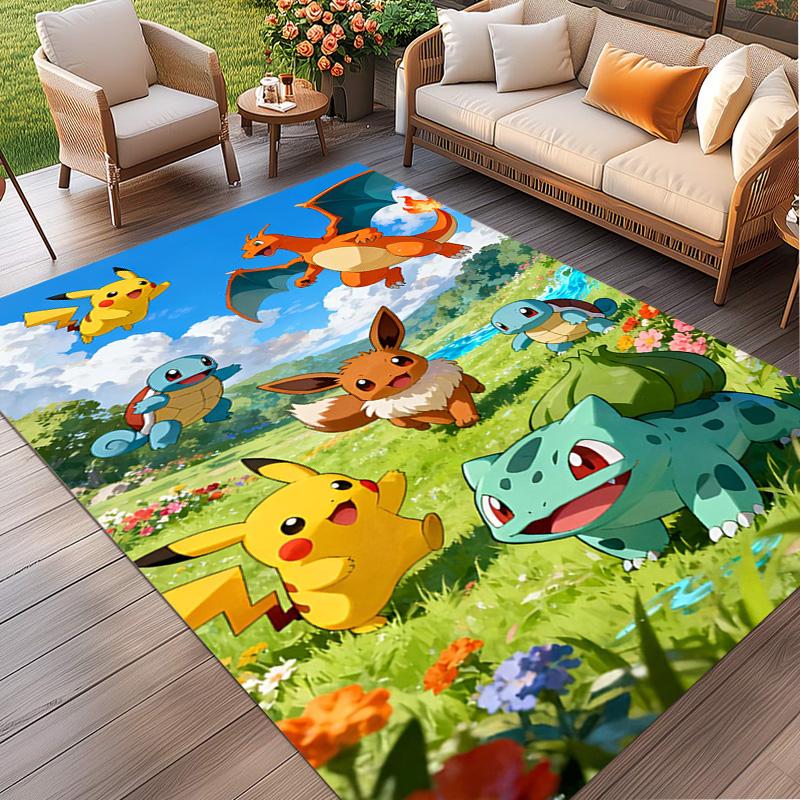 Pokemon Print Rug, Washable Floor Carpet, For Entryway Dorm Laundry Room Office Study, Home Decor Birthday Christmas Gift