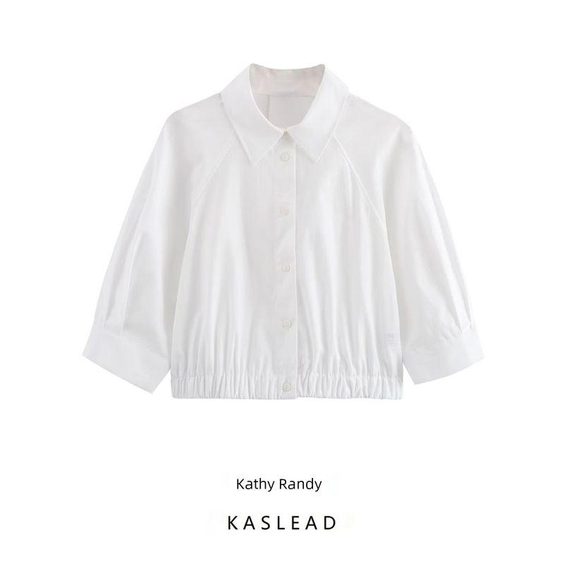 Kaslead New Arrival Women's Clothing Fashion Style Fashion All-Match Minimalist Stretch Short Shirt 9479062 251