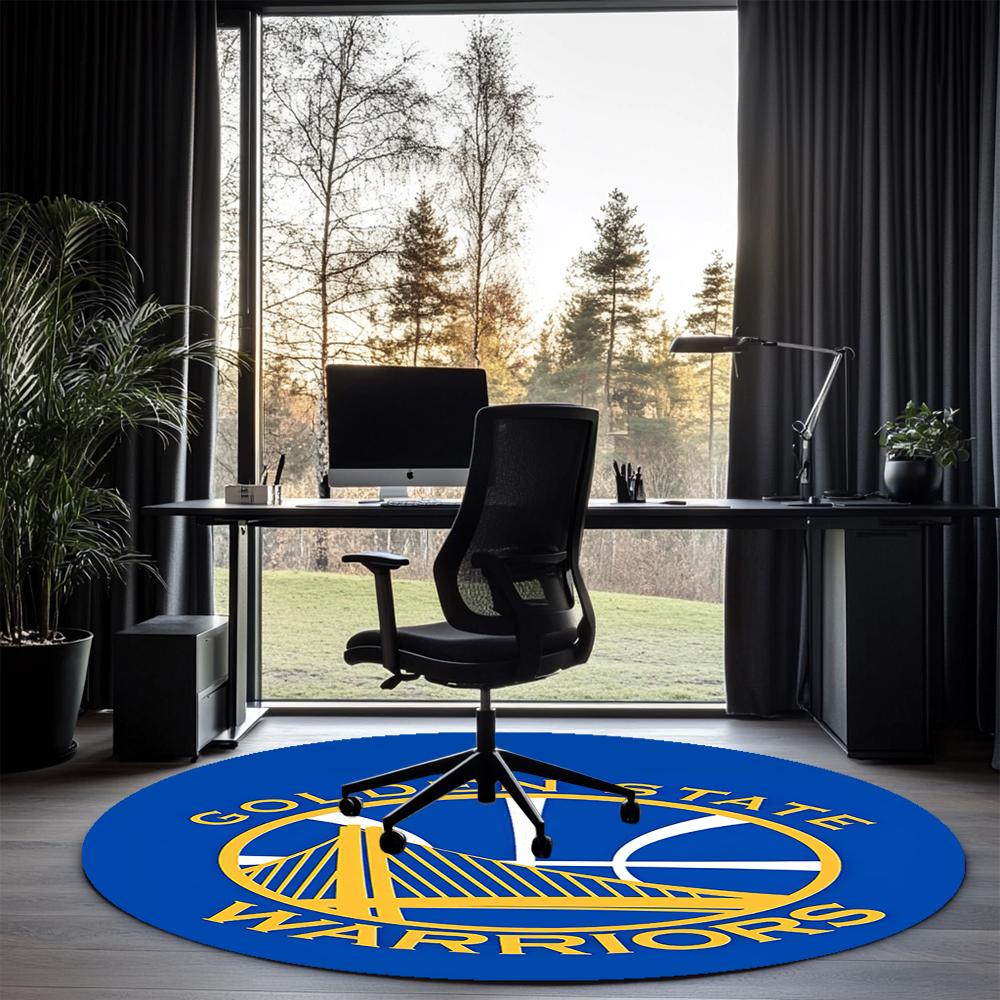 Warriors Printed Round Rug Carpet Chair Rug Area Rug Entryway Doormats,for Office Chair Living Room Bedroom Kitchen Room.
