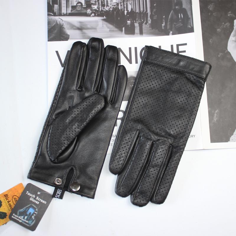 Men's sheepskin gloves colorful driving thin breathable touch screen spring and autumn