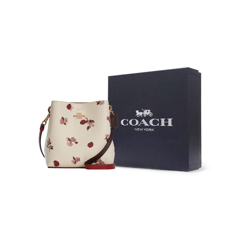 Coach Town 16 Metal Carriage Logo Cartoon Print Coated Canvas And Smooth Leather Crossbody Bag Small Women Crossbody Bag White C7268-IMCAH