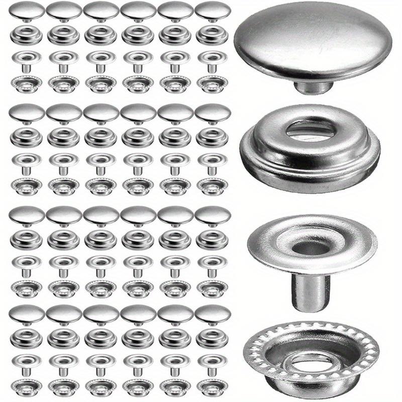 100 pezzi 15mm Canvas Snap Kit Marine Grade Snap Fastener Bottoni automatici in acciaio inossidabile per copertura barca, cucito pelle, vestiti, tenda