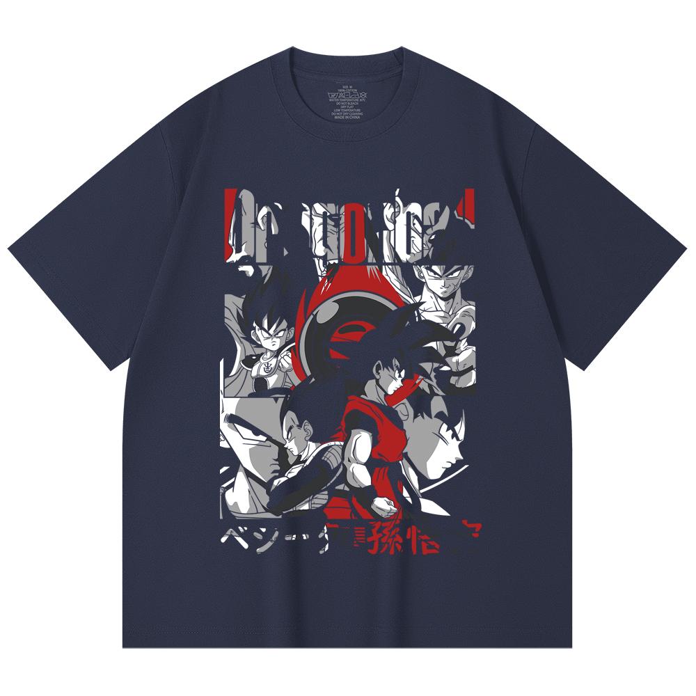 230 Gsm 100% Cotton Dragon Ball V36 Goku Vegeta Print Unisex Heavy Cotton T Shirt