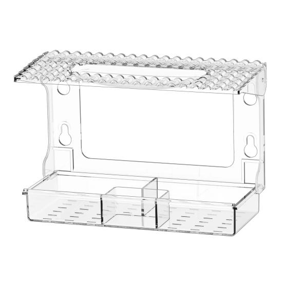 

Кормушка для птиц на окно с присосками Прозрачная кормушка для диких птиц со съемным отсеком для семян и воды B