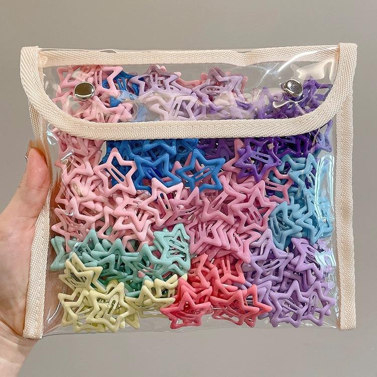 Y2K Star Hair Clips: Cute Five-Pointed Star Accessories for Kids' Side Bangs.