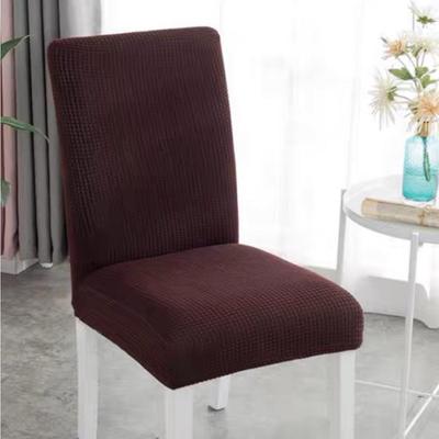 Solid Color High-Back Fleece Chair Cover - Non-Slip, Dustproof, Oil & Stain-Resistant Dining Banquet Slipcover