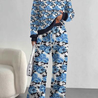 Gradual Change European and American Autumn and Winter Casual Long-sleeved Suit Women's Hooded Sweater Trousers Two-piece Set