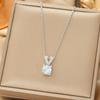 Japan and South Korea Simple Popular Wind Titanium Steel Necklace Female Niche Exquisite Internet Celebrity Zircon Clavicle Chain High-end Jewelry