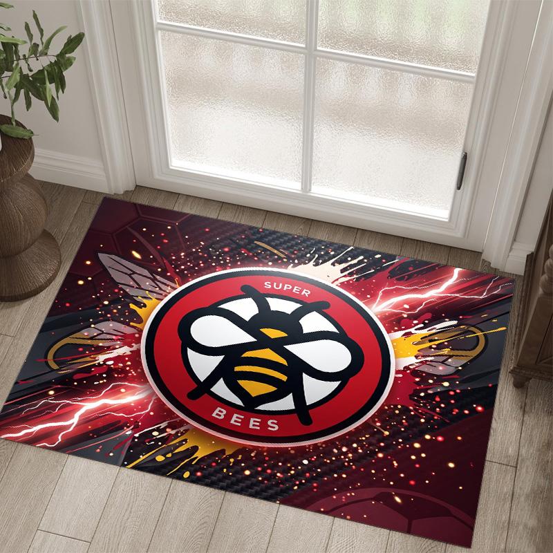 Brentford Football Design Crystal Velvet Carpet Cozy Non?Slip Printed Rug For Bedroom Living Room Entrance
