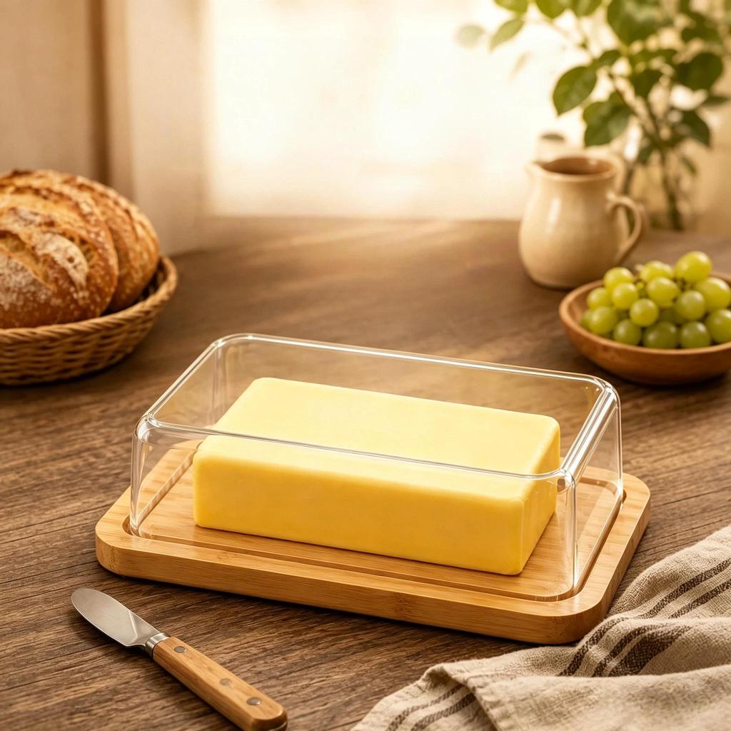 Butter Dish with Lid, Transparent Butter Storage Container, Convenient Kitchen Butter Holder