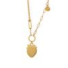 Halskette mit Erdbeeranhänger im koreanischen Stil, Nischendesign, personalisierter, vielseitiger Schmuck aus Titanstahl mit 18 Karat Goldbeschichtung