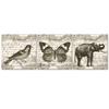 Set of Three Pictures Canvas Print Animals Retro
