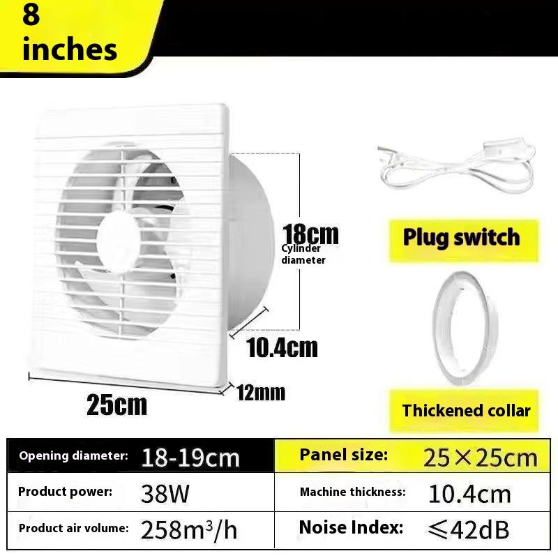 220V 4 pollici 6 pollici 8 pollici Appeso a Parete Bianco Ventilatore Piccolo Ventilatore Estrattore Ventilatori di Scarico WC Bagno Cucina Ventilatore