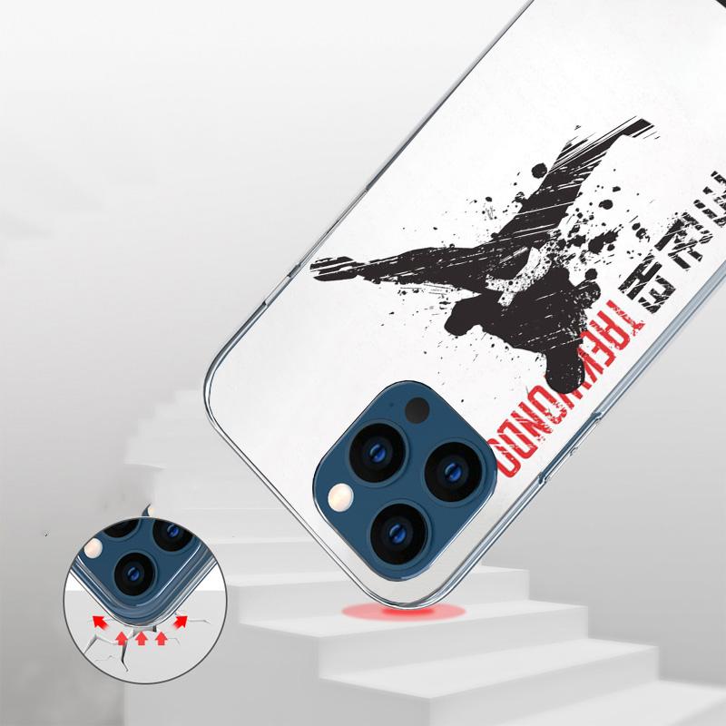 Kungfu Taekwondo Cover Phone Case For iPhone 16 17 Air 15 14 Pro Max 16E Phone Case 13 Mini 12 11 7 SE 8 Print Pattern Fit Cases