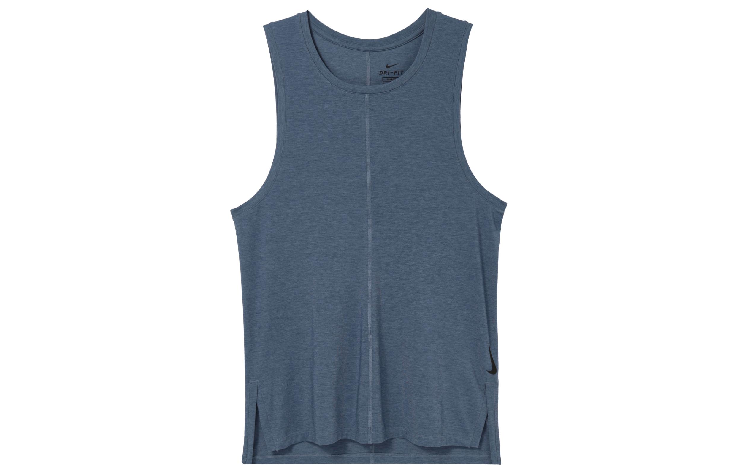 Nike Tank Tops Men s Blue Gray Crew Neck Moderate Straight Fit BV4037-410 S