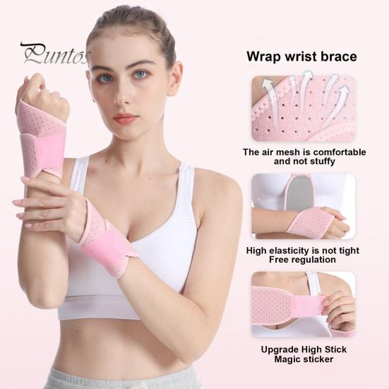 Sports Wristband Wrist Brace with Fastener Tape Adjustable Breathable Fabric Compression Support Wrist Wrap Fitness Joint Support Wrist Guard