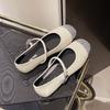 Fashion temperament silver with skirt one-pedal flat-soled single shoes women's 2025 new autumn French Mary Jane shoes