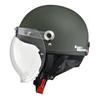 LEAD Matte Green Half Motorcycle Helmet with Bubble Size LL CR-761 Shield, (Under 61-62cm)
