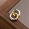 1Pair Ear Buckle Hoop Earrings Two-color Round Earrings Bicolor Earrings  Girl Women