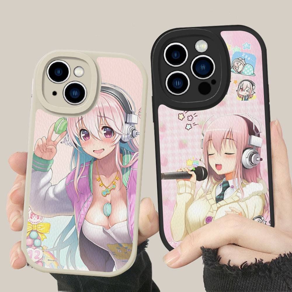 Classic Virtual Singer Super S-Sonico Leather Phone Case For IPhone 16 15 14 17 Pro Max 11 12 Mini Plus Soft Shell