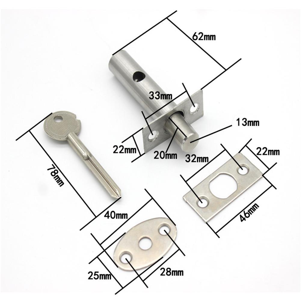 Core Hardware Pipe Tube Security Door Well Locks For Fireproof Escape Mortise Aisle Lock 1set NEW Steel Invisible Lock