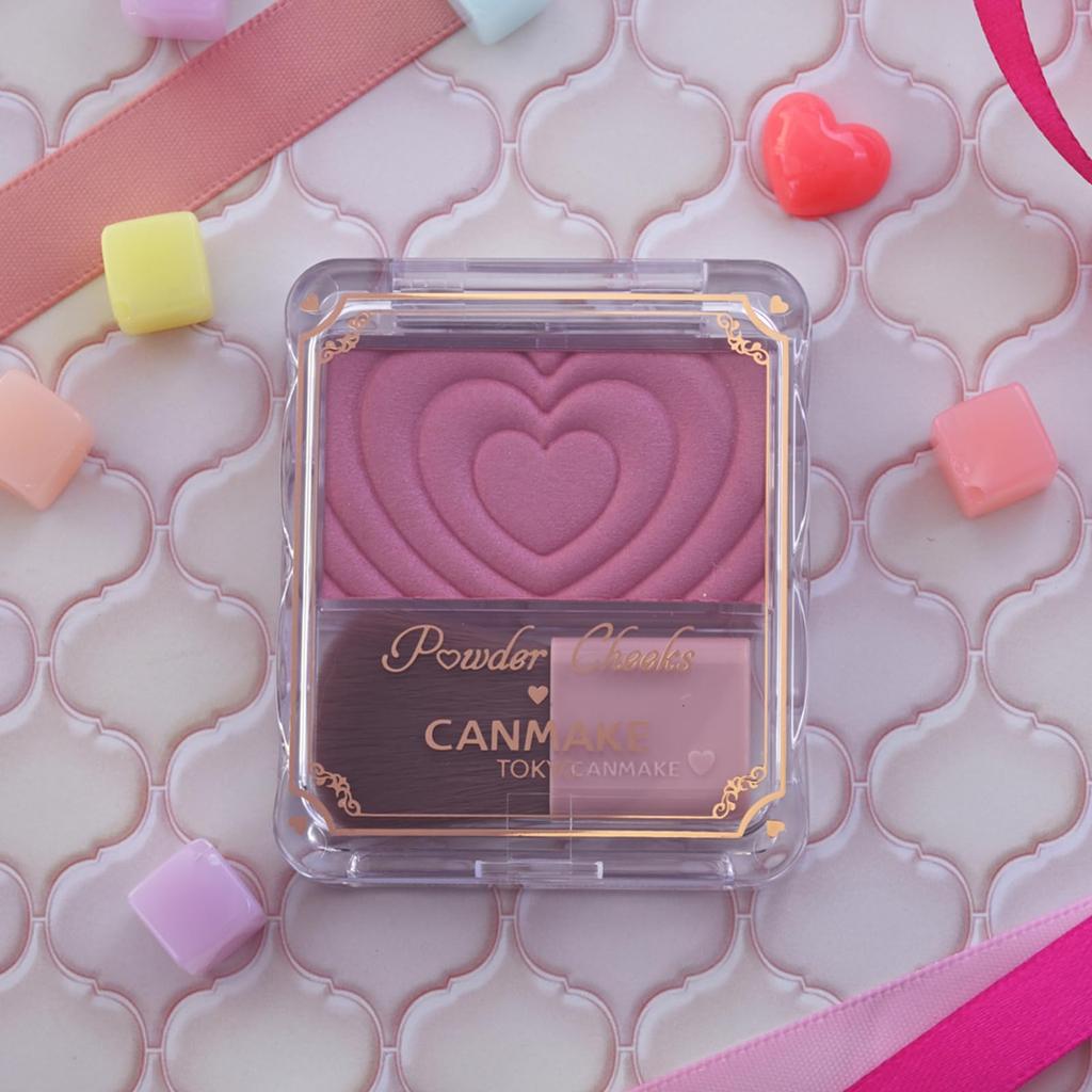 CANMAKE Puder-Rouge P02 Little Shy Pink Glänzend Rosa 1,8g Wange, Transluzent, Klar,