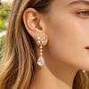 Exquisite Cubic Zirconia Jewelry 1 Pair Butterfly Drop Earrings for Women, Inlay Teardrop Earrings, Dangle Women Sparkly Rhinestone Banquet