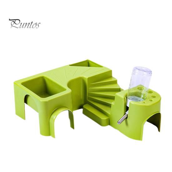 

Набор игрушек для хомяков, интегрированный дизайн, легкая очистка, здоровая окружающая среда, многофункциональные аксессуары для еды, питья и игр для мелких животных зелёный