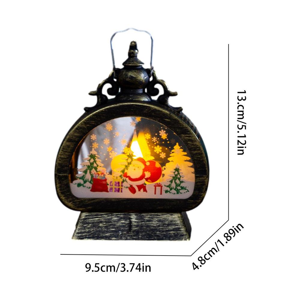 Christmas Lantern Decor Lighted Snow Globe Lantern Christmas Lamp With Handle Exquisite Snowflake Pattern Christmas Scene Lamp