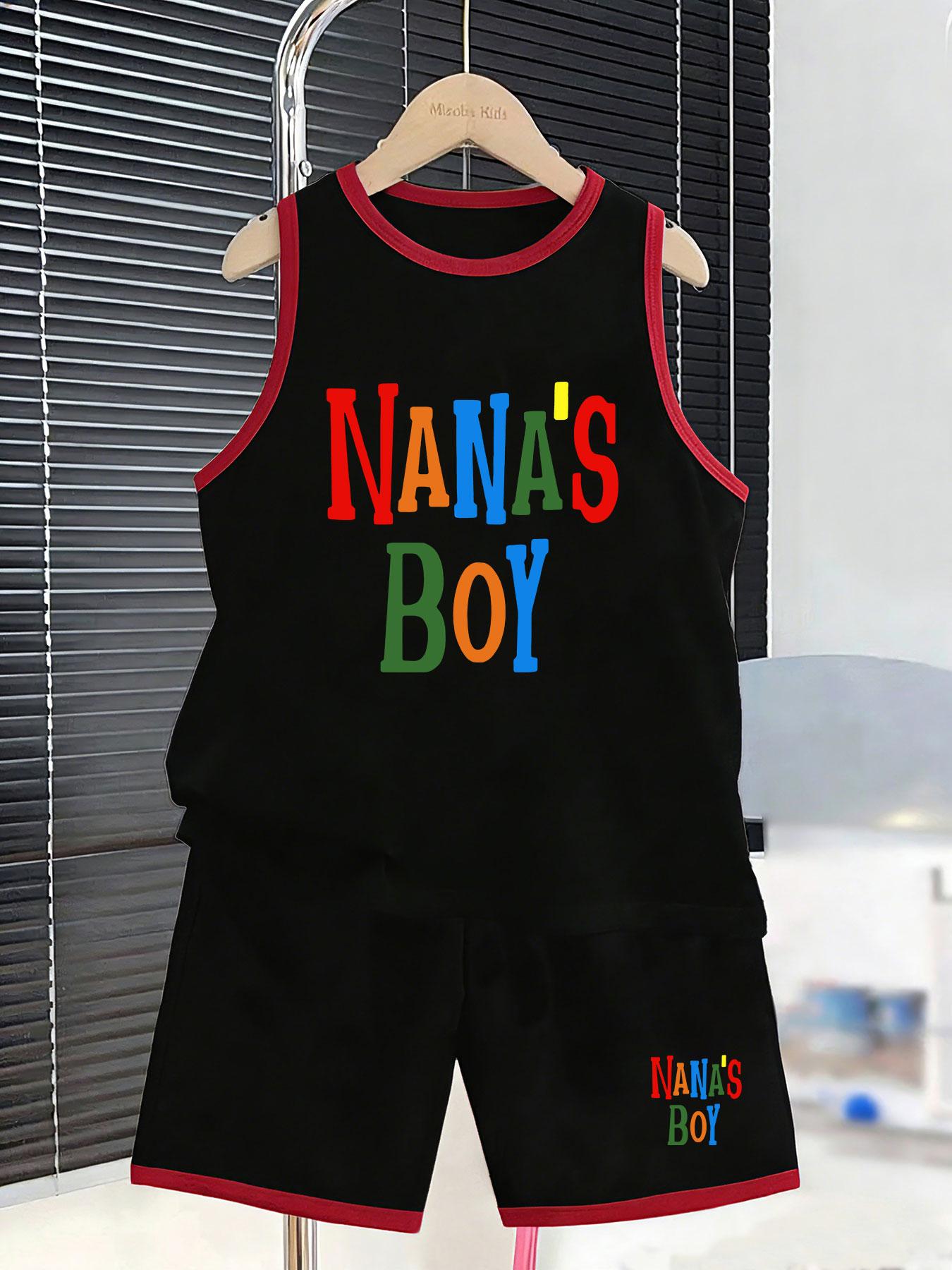 

Boys’ “Grandma’s Boy” set. Warm prints, breathable fabric, loose fit for family outfits. 2-3Y чёрный