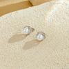 New Fashion Shiny Zirconia Inlaid Rose-shaped Stud Earrings Women's Trend Luxury Copper Earrings Birthday Party Jewellery Gifts