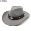 2022 neue Western Cowboy Hut Für Männer Mode Gürtel Gentleman La Cowgirl Jazz Kappe Kirche Fedoras Hüte gorros hombre