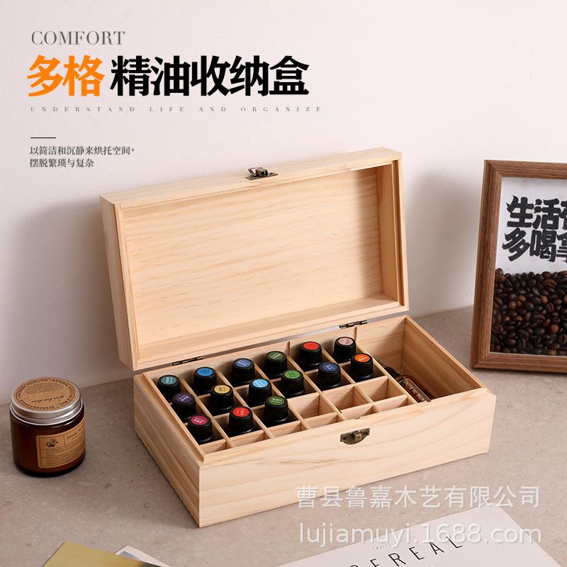 doTERRA Large Capacity Wooden Essential Oil Storage Box with 24+1 Compartments