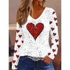 Autumn Women's 3D Rhombus Geometric Printing V-Neck Long Sleeve