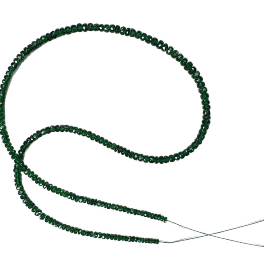 Natural High-Quality Tsavorite Beaded Necklace with Gemstone Spacer Beads for DIY Jewelry and Bracelets