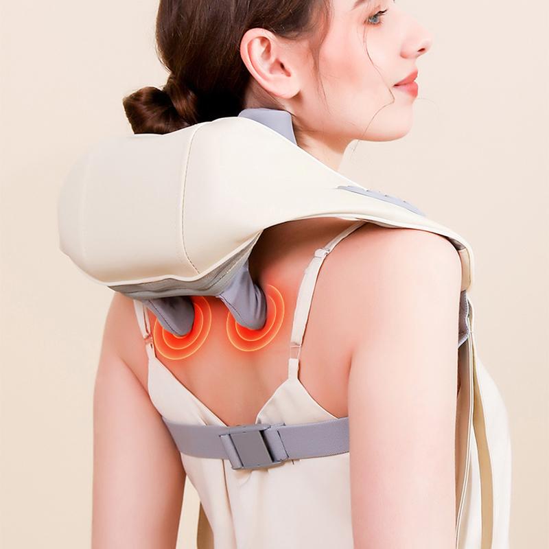 Shiatsu Neck And Shoulder Massager Shawl Kneading Spine Back Muscle Relaxer for Car Home Use Trapezius Neck and Shoulder Massage