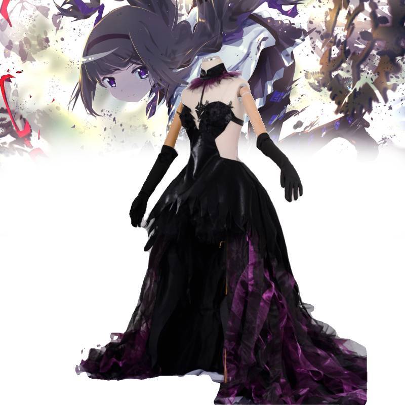 Puella Magi Madoka Magica Akemi Homura Cosplay Attire With Spandex Material For Game Themed Costumes