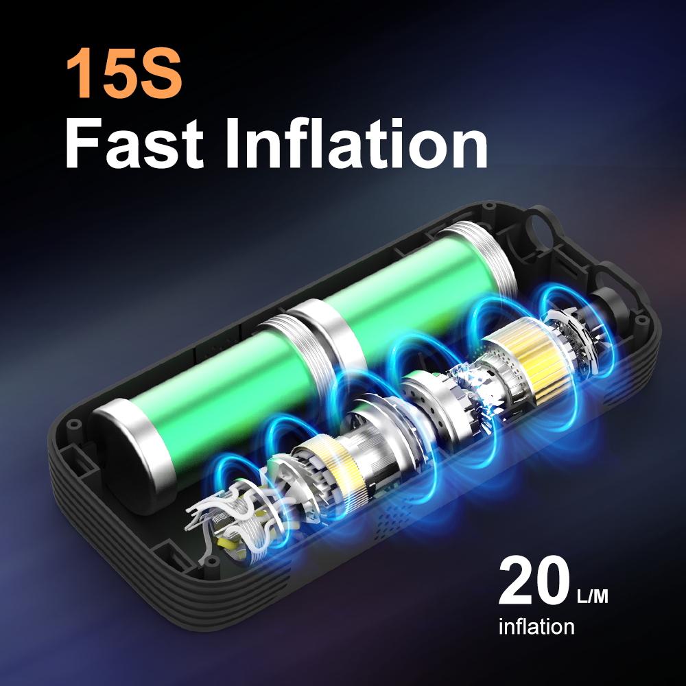 Wireless Car Air Pump Portable Air Compressor Electric Tire Inflator with LCD Digital Display for Car Motorcycles Bicycle Ball