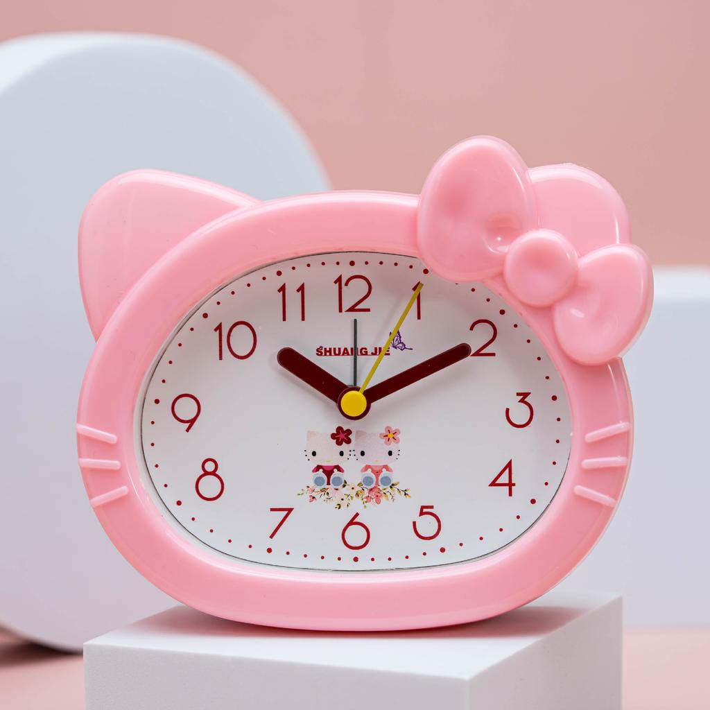 Cat cartoon alarm clock student creative plastic alarm clock with alarm clock with cute accessories clock watch