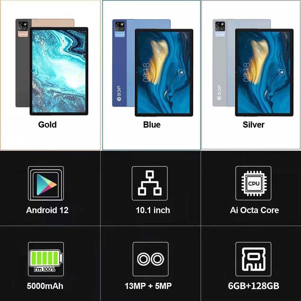 BDF 10.1 Inch Big Screen 6GB+128GB Tablet PC Android 12 3G 4G Lte WiFi BT Mobile Phone Sim Card