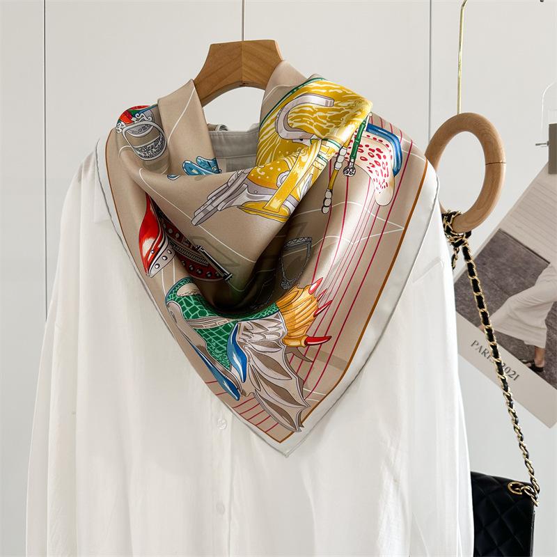 88x88cm 100% Mulberry Silk Twill Scarf Luxury Oversized Square Shawl Elegant Women's Wrap for Spring Summer