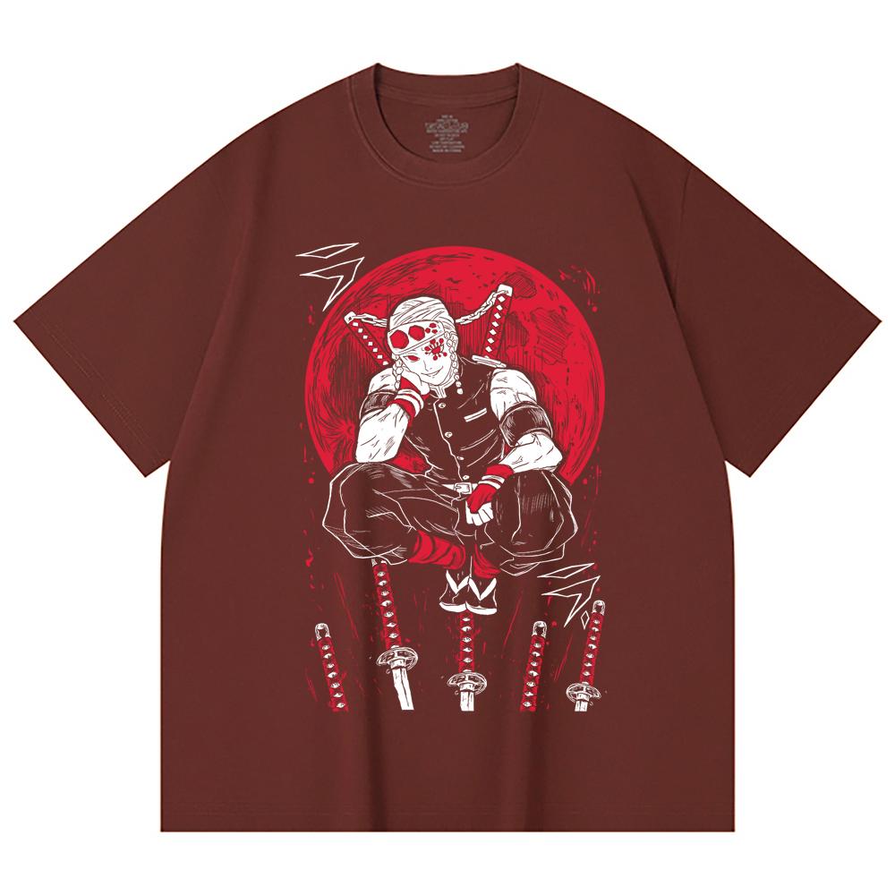 230 Gsm 100% Cotton Demon Slayer V48 Uzui Print Unisex Heavy Cotton T Shirt