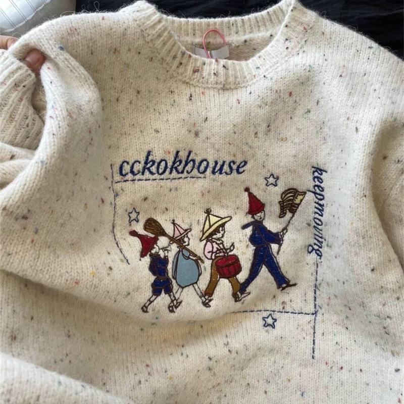 Женский вязаный свитер с рисунком жаккарда в стиле ретро, с круглым вырезом, осенний повседневный универсальный топ в стиле преппи