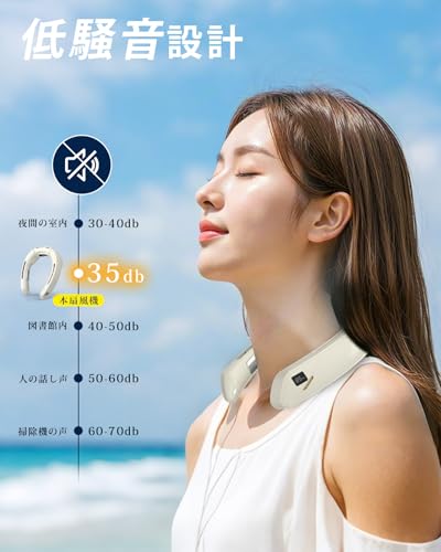 Neck Cooler, Peltier Cooling Fan, Neck Fan with Cooling Plate, 100-Level Airflow Adjustment, 4000mAh High Capacity, 16 Hours Continuous Use, Bladeless